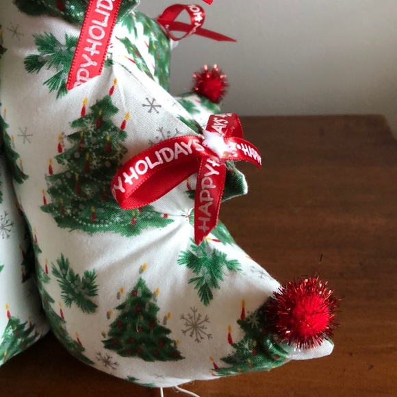 Handmade Fabric Holiday Tree White Green 12” - Picture 7 of 8